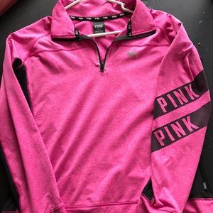 Hot Pink Long Sleeve Sport Collar Sweater